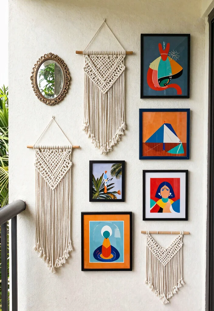 17 Small Balcony Decor 2026 Trending Ideas That Feel Cozy & Chic - 5. Artistic Wall Decor 1