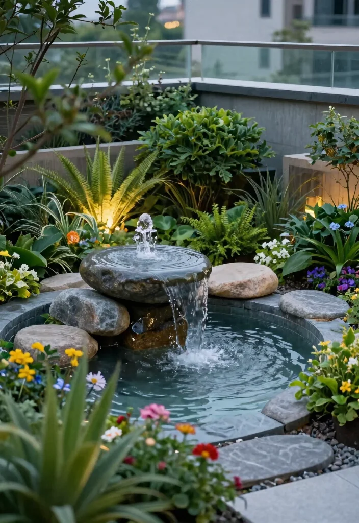 17 Terrace Garden Design Rooftop Ideas With Lush Greenery 4 17 Terrace Garden Design Rooftop Ideas With Lush Greenery - 4. Water Features 1