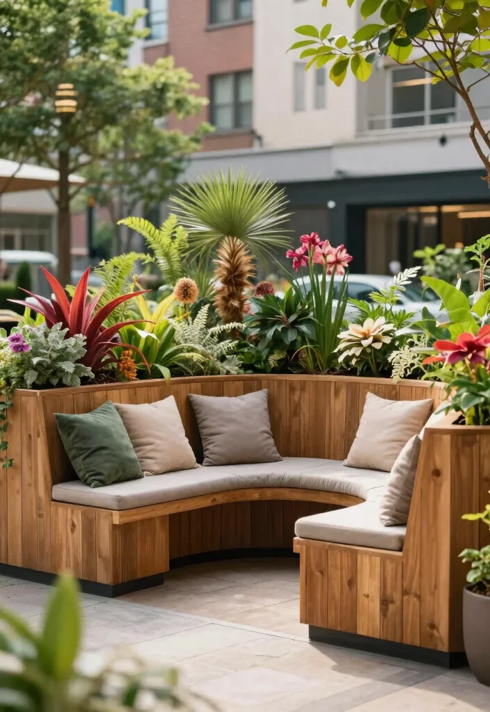 17 Timber Planter Boxes Ideas With Natural Warmth - 16. Timber Planters with Built-In Seating 1