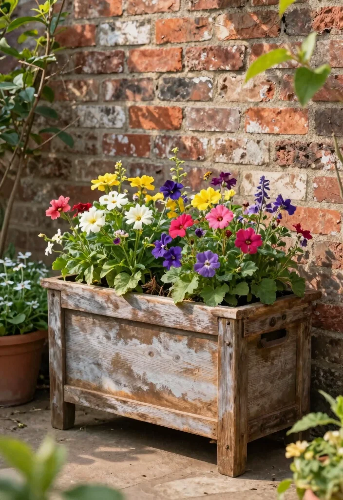 17 Timber Planter Boxes Ideas With Natural Warmth - 6. Antique Timber Planters 1