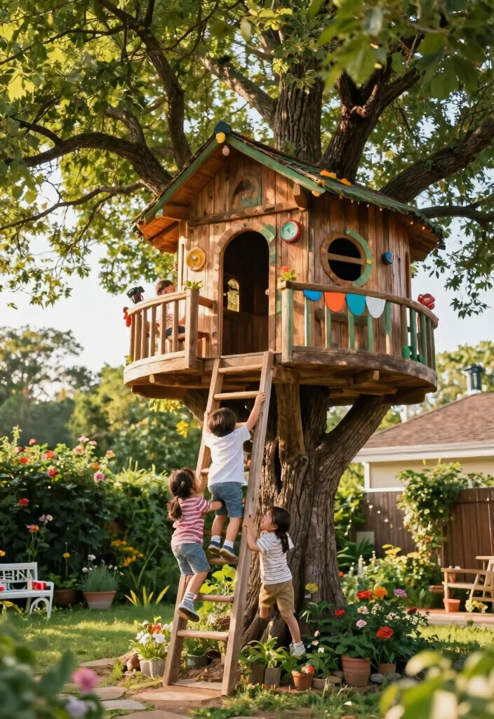 18 Backyard Playground Landscaping Ideas Kids Will Love - 10. Treehouse Dreams 1