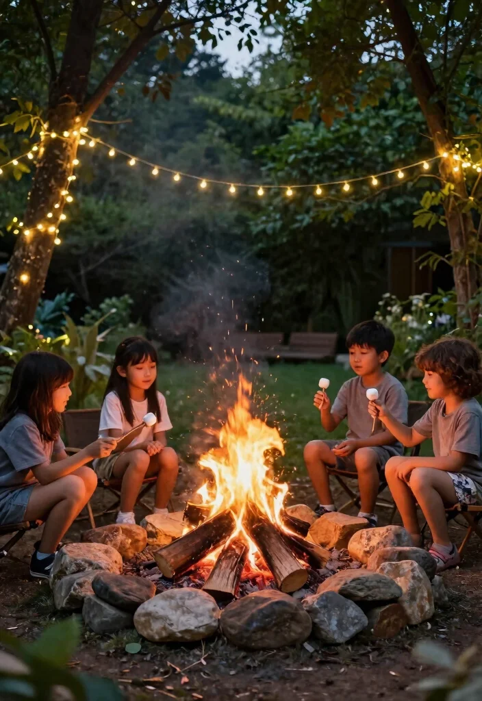 18 Backyard Playground Landscaping Ideas Kids Will Love - 18. Cozy Campfire Spots 1
