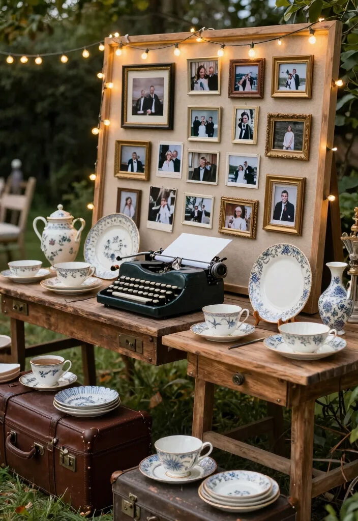18 Backyard Reception on a Budget Ideas That Still Wow - 10. Vintage Touches 1