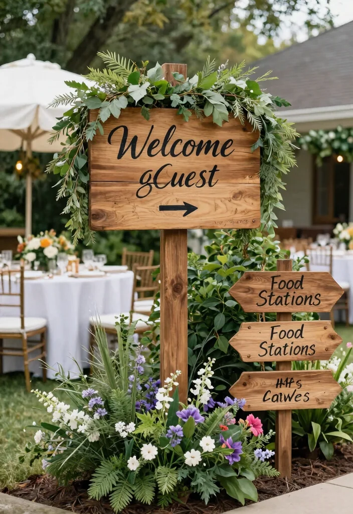 18 Backyard Reception on a Budget Ideas That Still Wow - 4. Handmade Signage 1