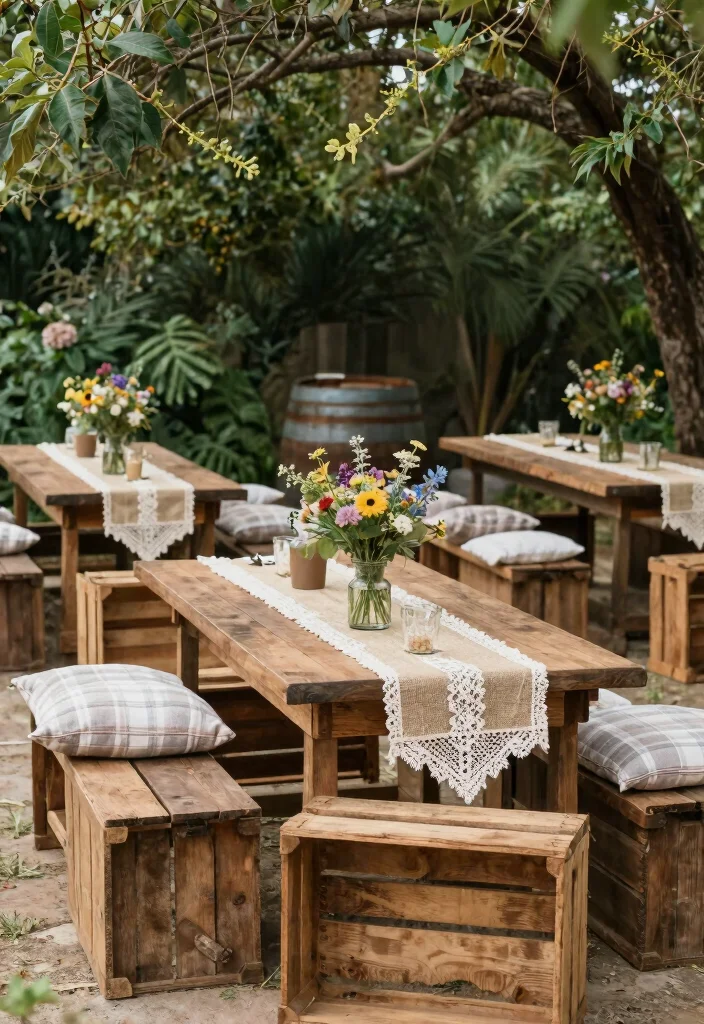 18 Backyard Reception on a Budget Ideas That Still Wow - 9. Rustic Decor Elements 1