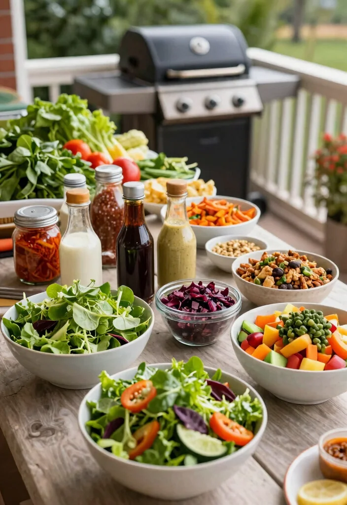 18 Balcony BBQ Ideas for Fun Outdoor Cooking 10 18 Balcony BBQ Ideas for Fun Outdoor Cooking - 10. Summer Salad Bar 1