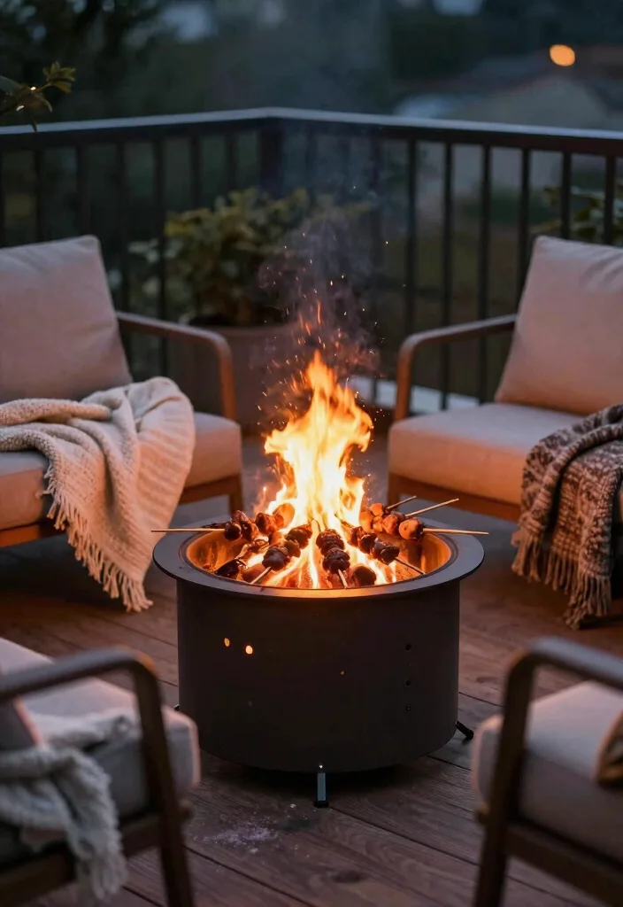 18 Balcony BBQ Ideas for Fun Outdoor Cooking 14 18 Balcony BBQ Ideas for Fun Outdoor Cooking - 14. Use a Fire Pit 1