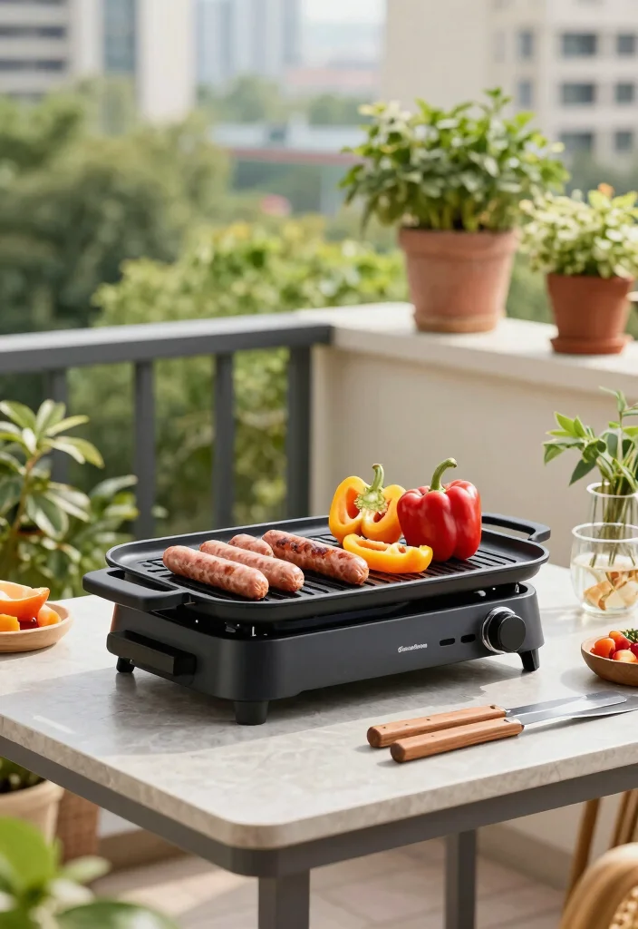18 Balcony BBQ Ideas for Fun Outdoor Cooking 2 18 Balcony BBQ Ideas for Fun Outdoor Cooking - 2. Electric Grill for Convenience 1