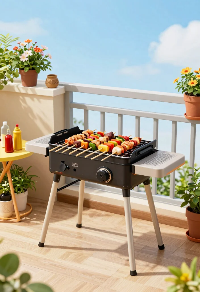 18 Balcony BBQ Ideas for Fun Outdoor Cooking 3 18 Balcony BBQ Ideas for Fun Outdoor Cooking - 3. Portable Gas Grill for Easy Transport 1