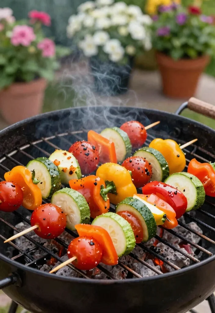 18 Balcony BBQ Ideas for Fun Outdoor Cooking 6 18 Balcony BBQ Ideas for Fun Outdoor Cooking - 6. Creative Vegetable Skewers 1