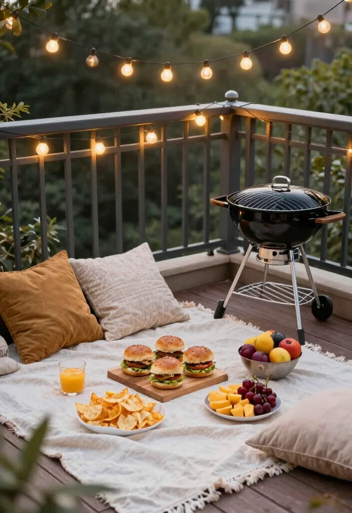 18 Balcony BBQ Ideas for Fun Outdoor Cooking 8 18 Balcony BBQ Ideas for Fun Outdoor Cooking - 8. Picnic on the Balcony 1
