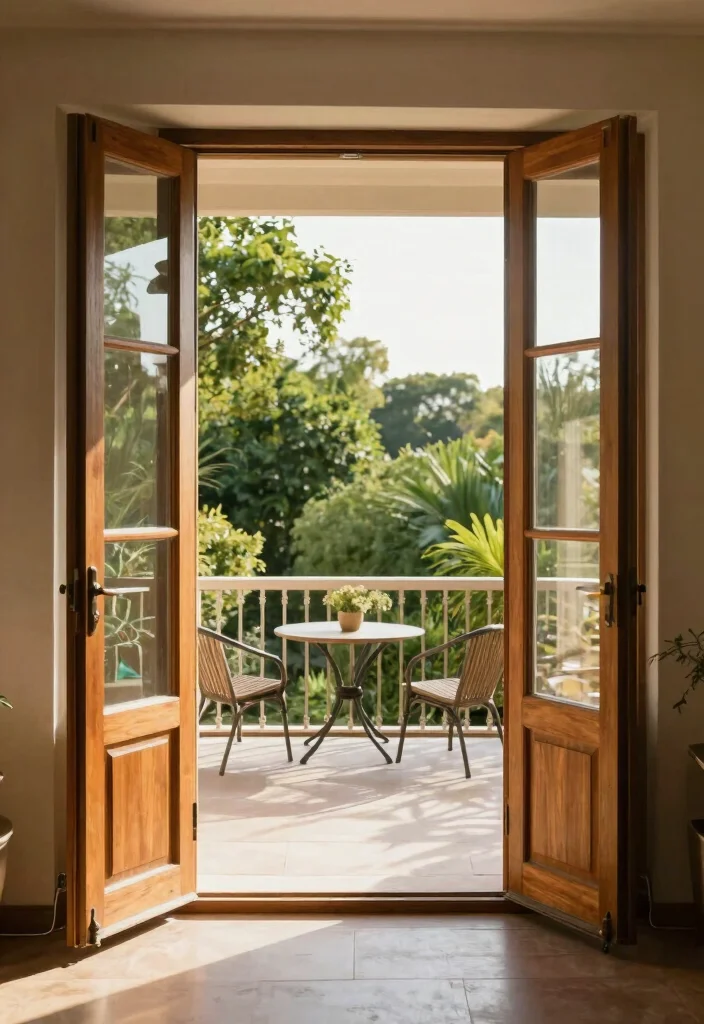 18 Balcony Door Design Indian Ideas With Elegant Detail 11 18 Balcony Door Design Indian Ideas With Elegant Detail - 11. Bi-fold Doors for Spaciousness 1