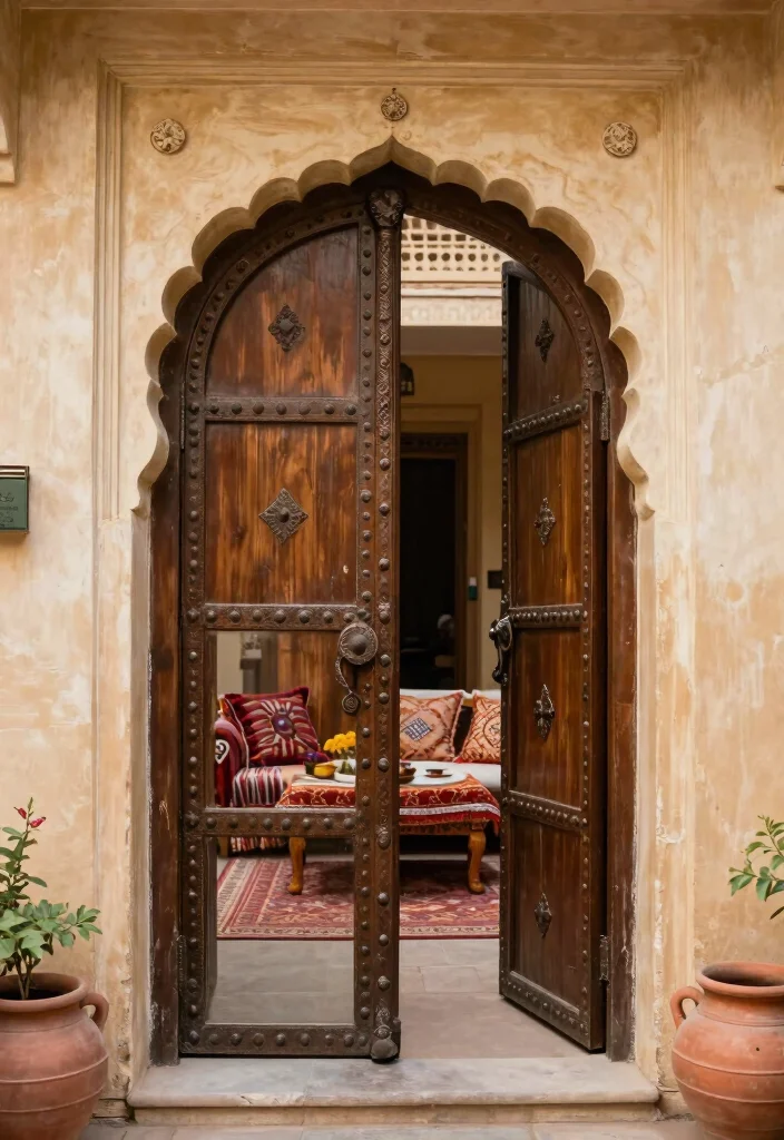 18 Balcony Door Design Indian Ideas With Elegant Detail 9 18 Balcony Door Design Indian Ideas With Elegant Detail - 9. Traditional Courtyard Doors 1