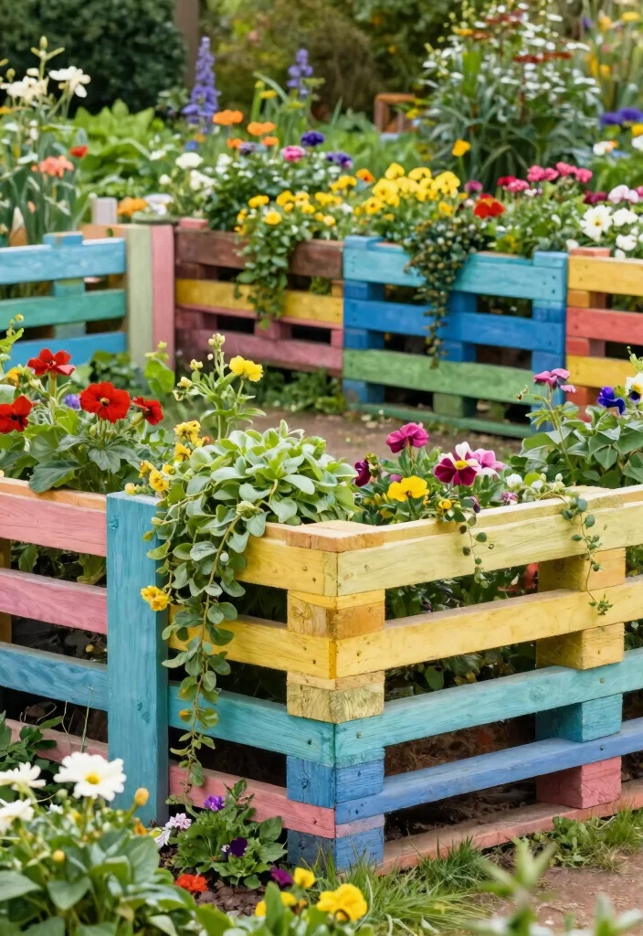 18 Garden Fence Design Ideas That Elevate Your Yard - 15. Pallet Fencing for a DIY Approach 1