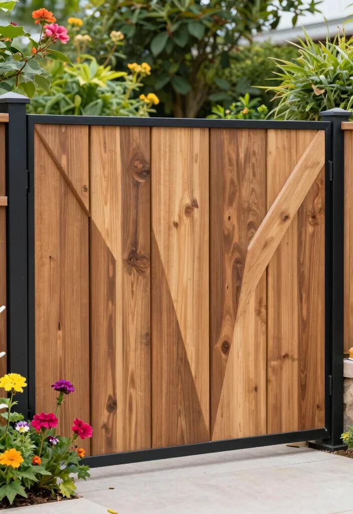 18 Garden Fence Design Ideas That Elevate Your Yard - 17. Geometric Fencing for Modern Appeal 1