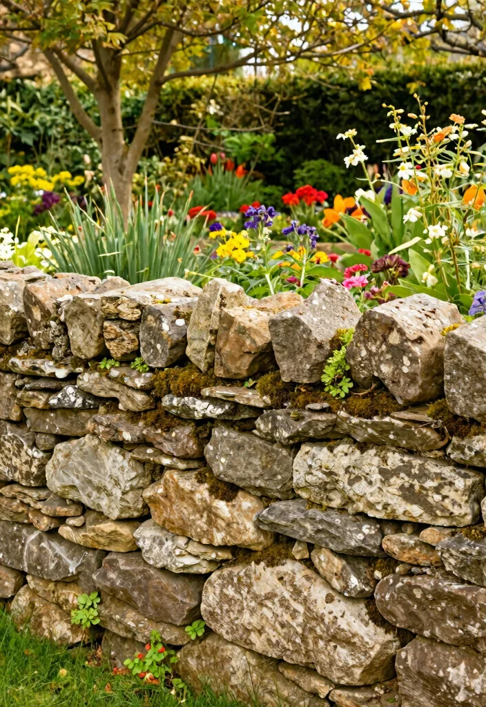 18 Garden Fence Design Ideas That Elevate Your Yard - 4. Rustic Stone Walls for Timeless Elegance 1