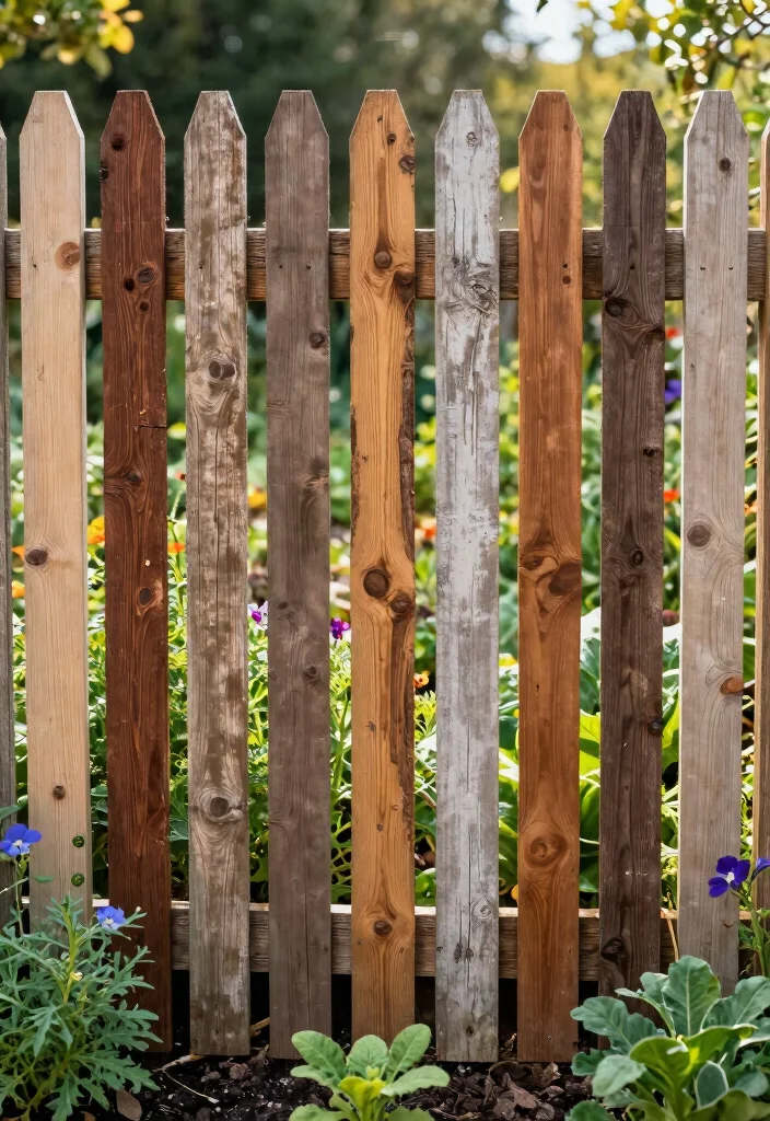 18 Garden Fence Design Ideas That Elevate Your Yard - 5. Reclaimed Wood Fences for Sustainable Decor 1