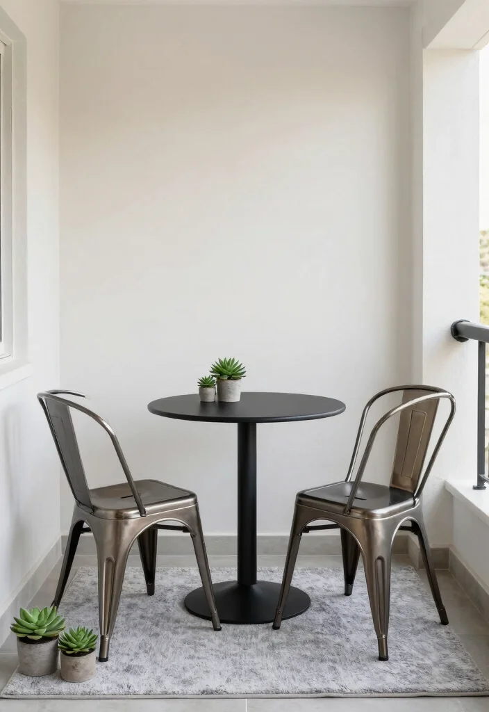 18 Home Balcony Design Ideas With Modern Touch - 1. Minimalist Furniture Elegance 1