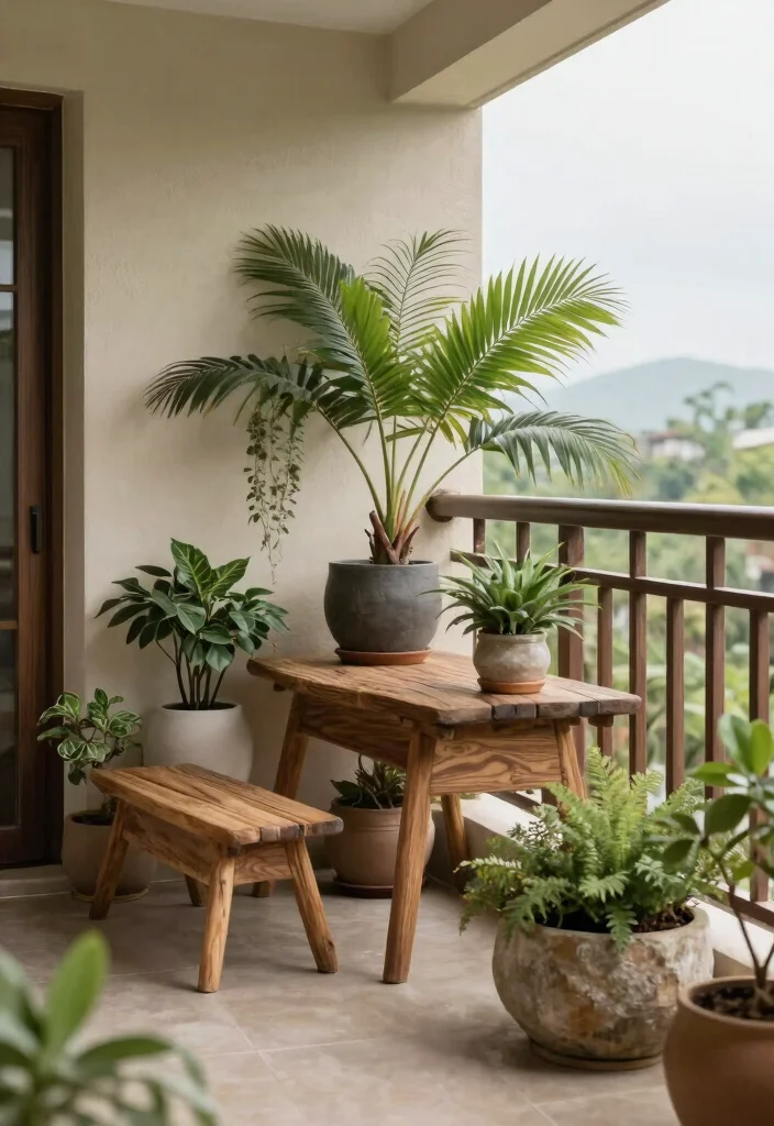 18 Home Balcony Design Ideas With Modern Touch - 10. Nature-Inspired Accents 1