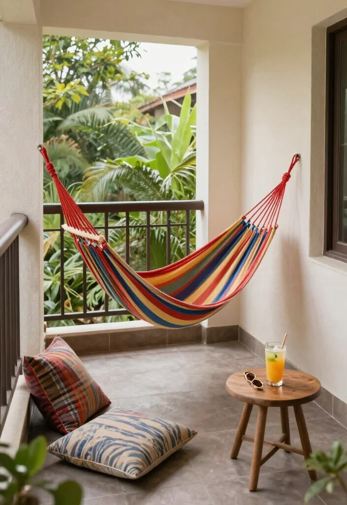 18 Home Balcony Design Ideas With Modern Touch - 14. Hammocks for Relaxation 1