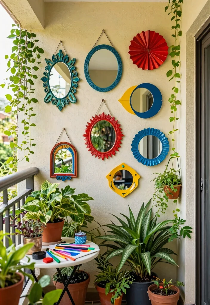 18 Home Balcony Design Ideas With Modern Touch - 7. Artistic Wall Decor 1