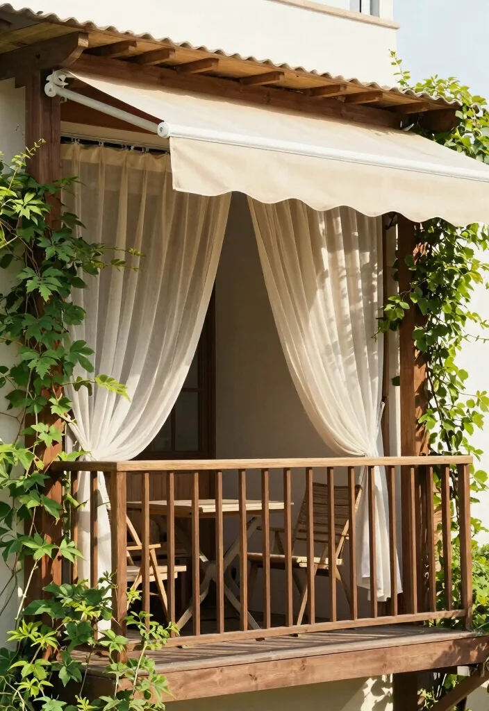 18 Home Balcony Design Ideas With Modern Touch - 8. Shade Solutions for Comfort 1