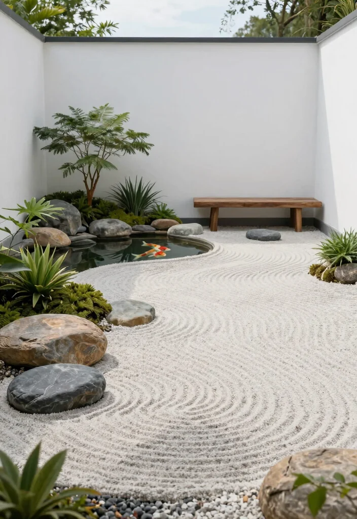 18 Modern Backyard Design Ideas With Sleek Outdoor Style - 1. Minimalist Zen Garden 1