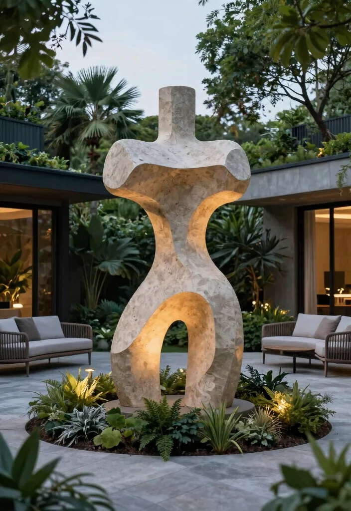 18 Modern Backyard Design Ideas With Sleek Outdoor Style - 11. Outdoor Art Installations 1