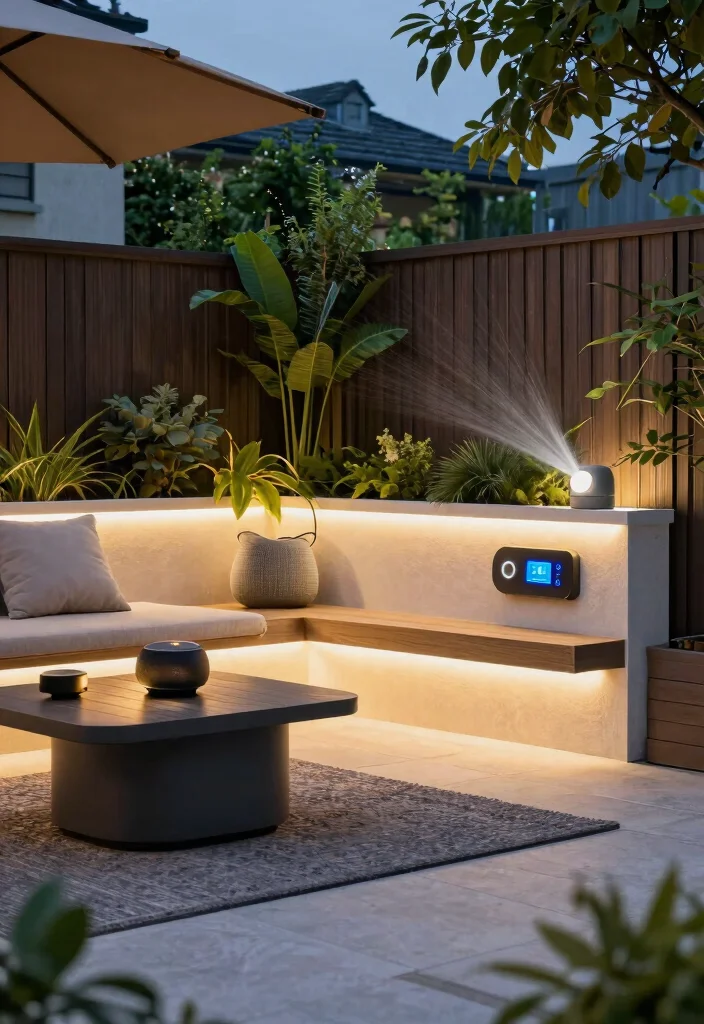 18 Modern Backyard Design Ideas With Sleek Outdoor Style - 12. Smart Outdoor Technology 1