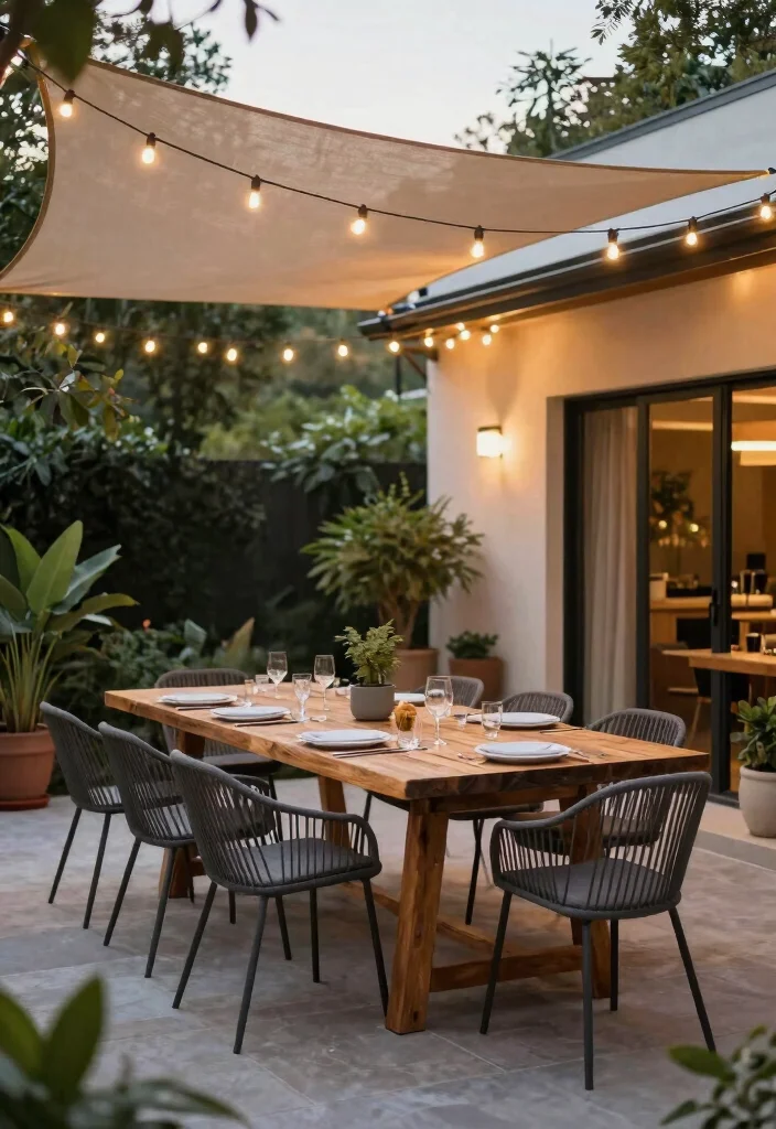 18 Modern Backyard Design Ideas With Sleek Outdoor Style - 14. Open-Air Dining Areas 1