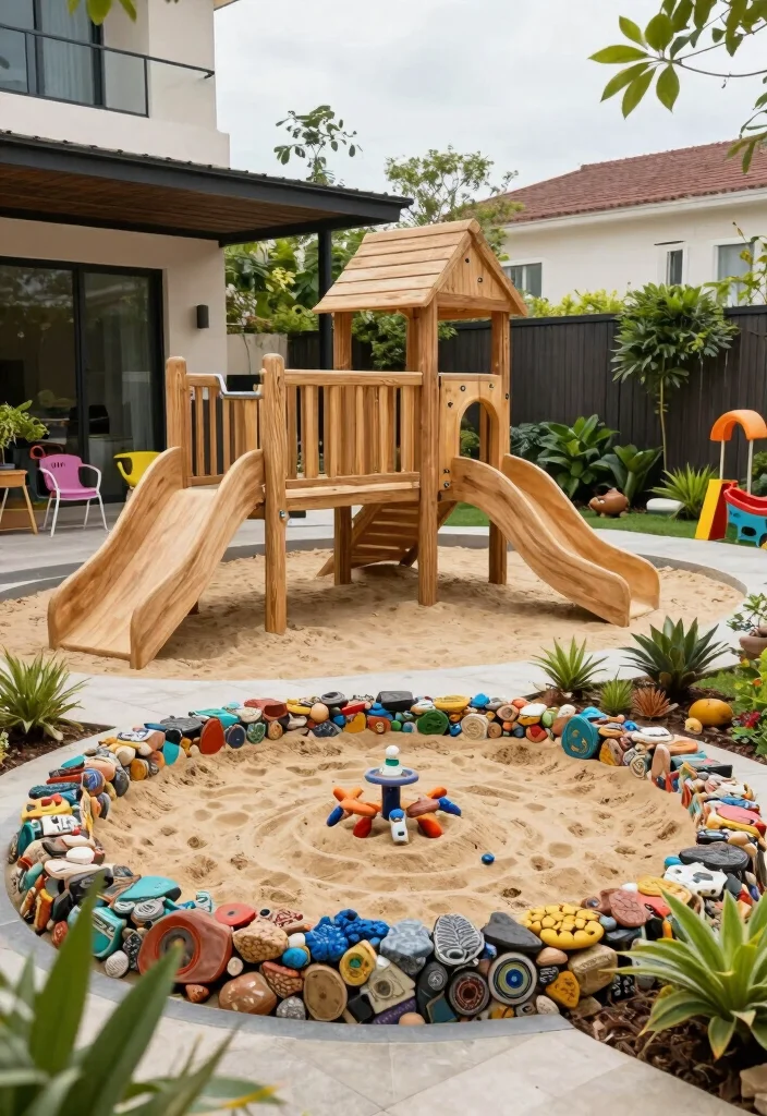 18 Modern Backyard Design Ideas With Sleek Outdoor Style - 18. Playful Children's Areas 1