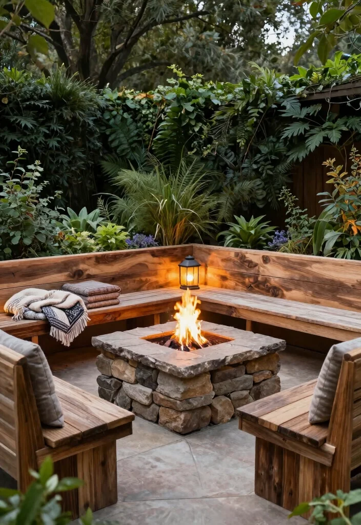 18 Modern Backyard Design Ideas With Sleek Outdoor Style - 2. Eco-Friendly Fire Pit 1