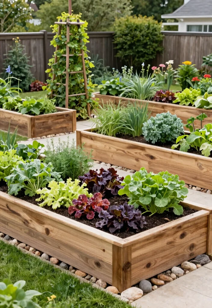18 Modern Backyard Design Ideas With Sleek Outdoor Style - 9. Raised Garden Beds 1