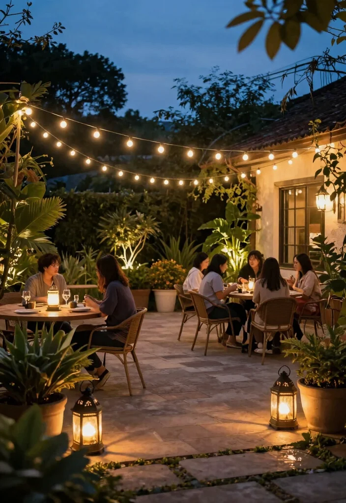 18 Open Terrace Garden Ideas Indian Homes Will Love - 12. Lighting Magic: Evening Ambiance 1