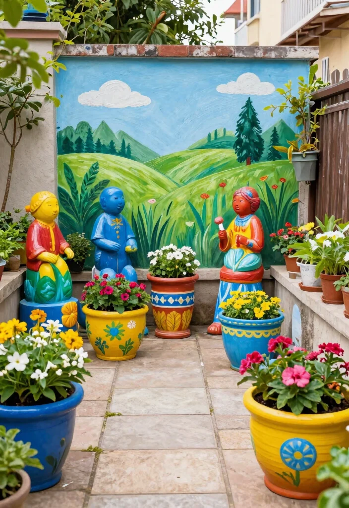 18 Open Terrace Garden Ideas Indian Homes Will Love - 13. Playful Garden Art: Personal Touch 1