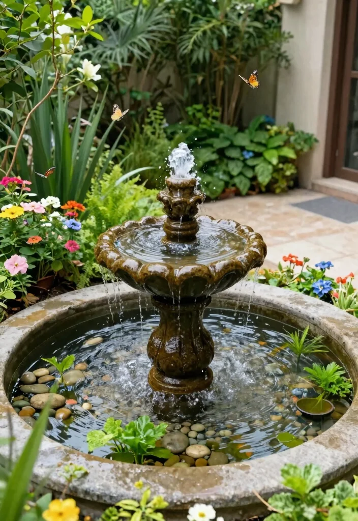 18 Open Terrace Garden Ideas Indian Homes Will Love - 4. Relaxing Water Feature 1