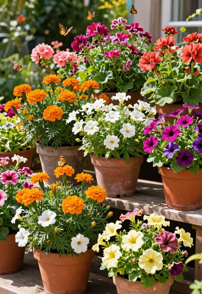 18 Open Terrace Garden Ideas Indian Homes Will Love - 8. Colorful Flower Arrangements 1