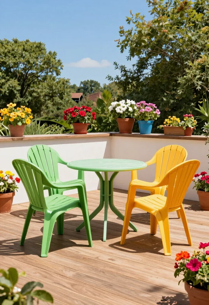 18 Outdoor Terrace Furniture Ideas With Modern Comfort - 1. Recycled Plastic Patio Furniture 1