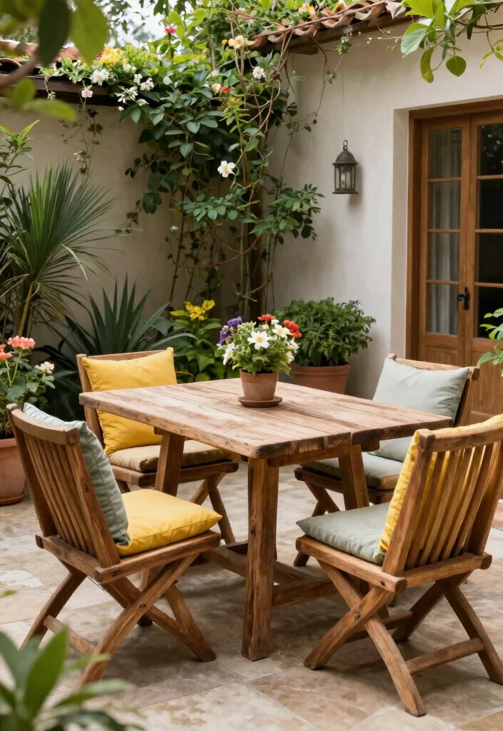 18 Outdoor Terrace Furniture Ideas With Modern Comfort - 11. Natural Wood Furniture 1