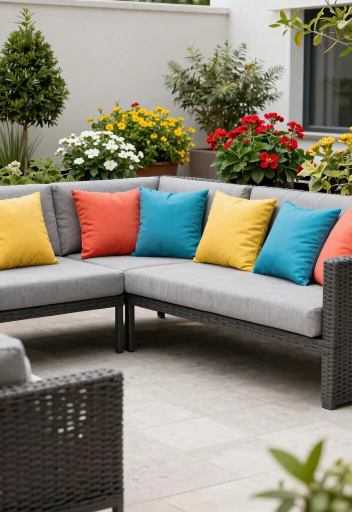 18 Outdoor Terrace Furniture Ideas With Modern Comfort - 13. Water-Resistant Fabrics 1