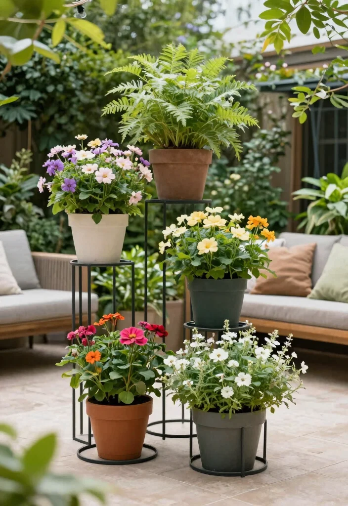 18 Outdoor Terrace Furniture Ideas With Modern Comfort - 17. Plant Stand Furniture 1