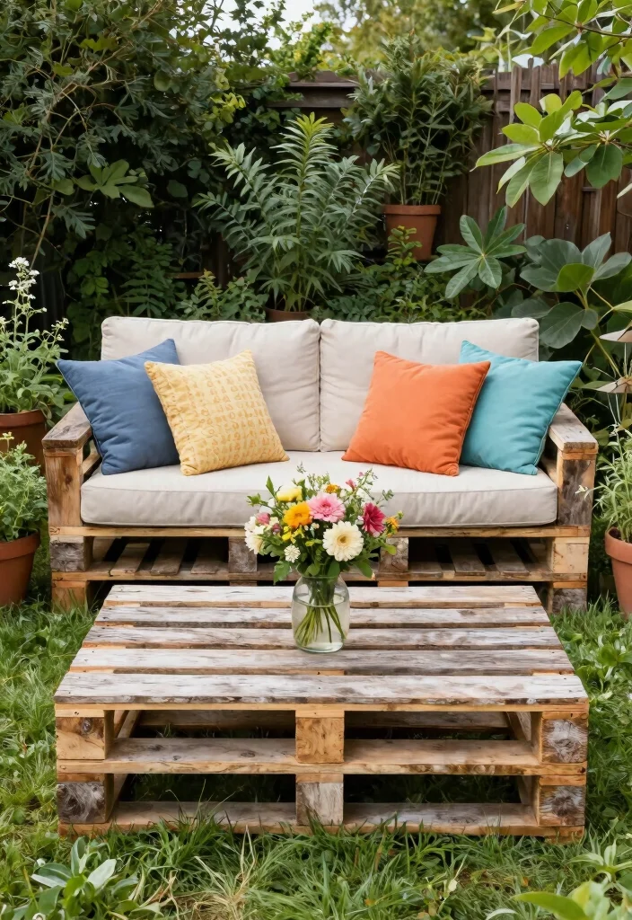 18 Outdoor Terrace Furniture Ideas With Modern Comfort - 3. Upcycled Pallet Furniture 1
