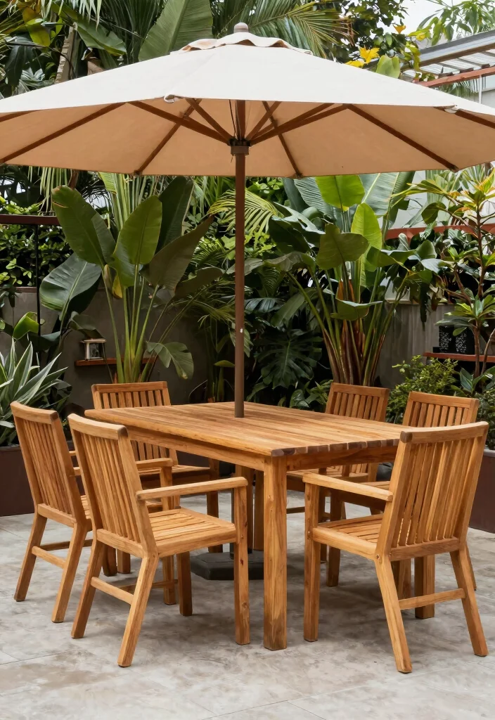 18 Outdoor Terrace Furniture Ideas With Modern Comfort - 4. Eco-Friendly Teak Furniture 1