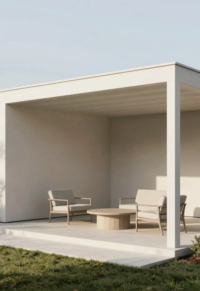 18 Pergola Over Garage Ideas With Functional Style 14 18 Pergola Over Garage Ideas With Functional Style - 14. Minimalist Pergola 1