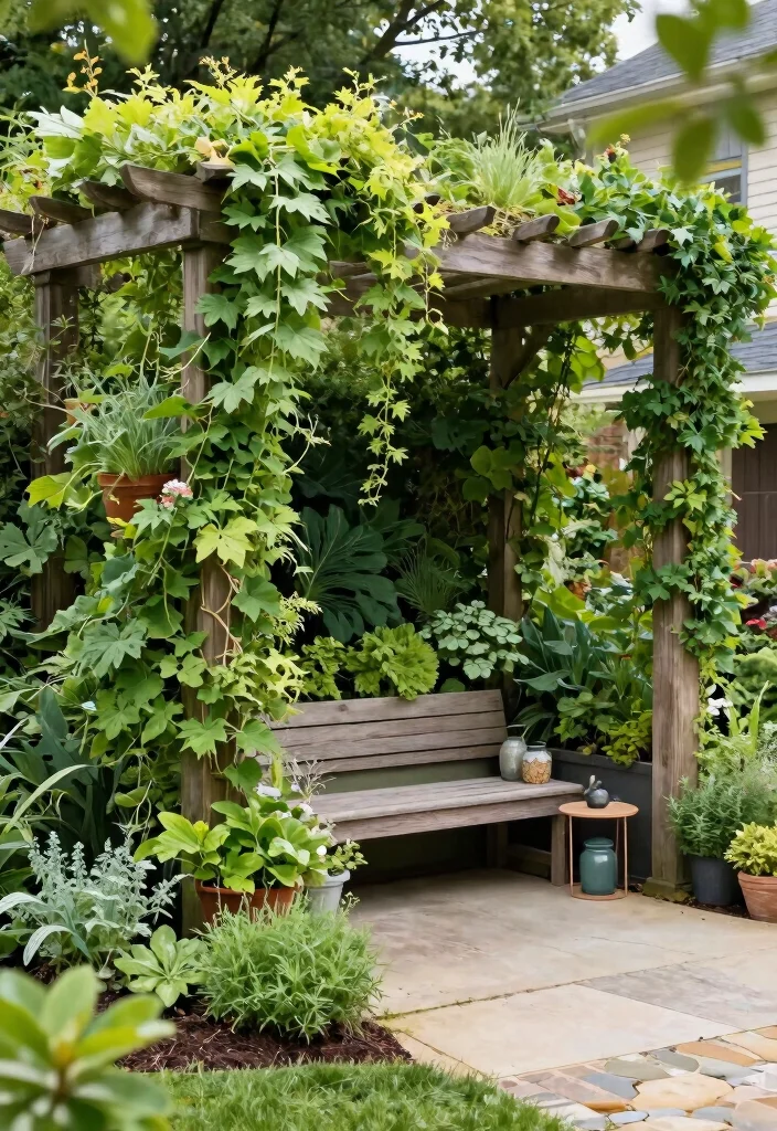 18 Pergola Over Garage Ideas With Functional Style 5 18 Pergola Over Garage Ideas With Functional Style - 5. Vertical Garden Pergola 1