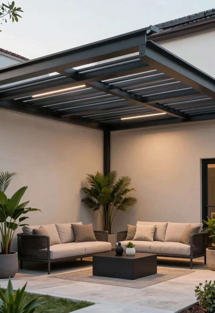 18 Pergola Over Garage Ideas With Functional Style 7 18 Pergola Over Garage Ideas With Functional Style - 7. Bioclimatic Pergola 1