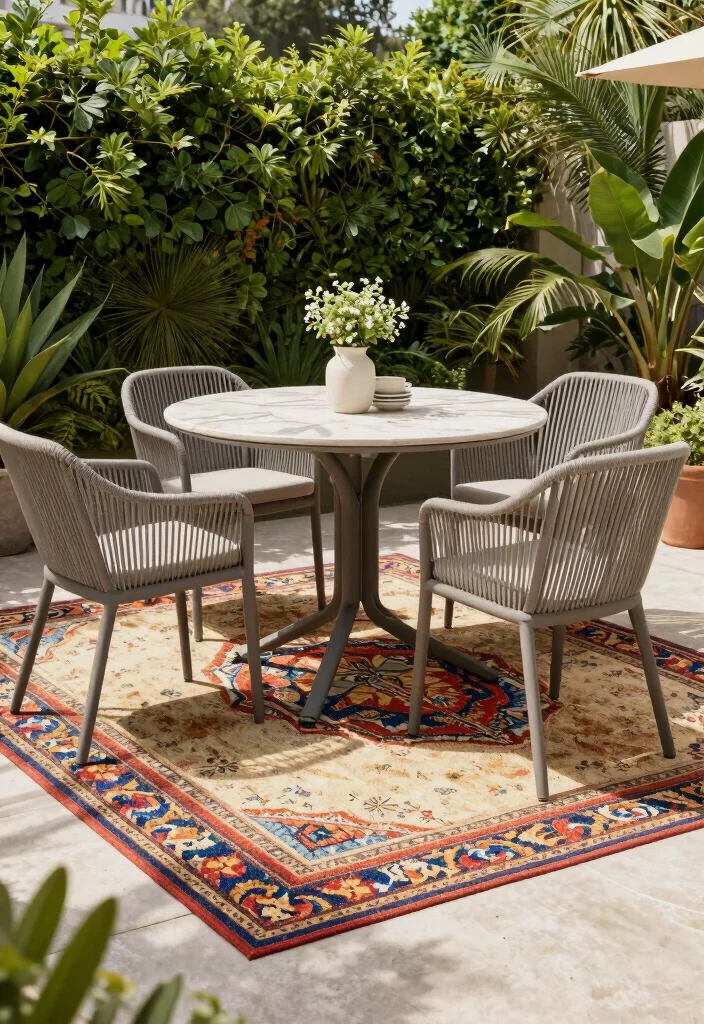 18 Small Backyard Landscaping 2026 Trending Ideas That Maximize Every Inch - 13. Outdoor Rugs: Define Spaces 1