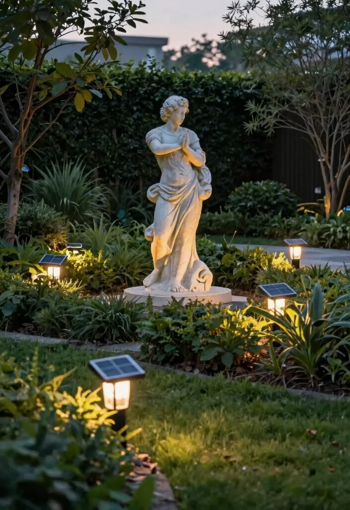 18 Solar Lights on Fence Ideas That Glow Beautifully - 12. Solar Accent Lights for Artful Displays 1