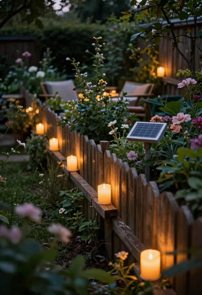 18 Solar Lights on Fence Ideas That Glow Beautifully - 13. Solar Candle Lights for a Romantic Evening 1