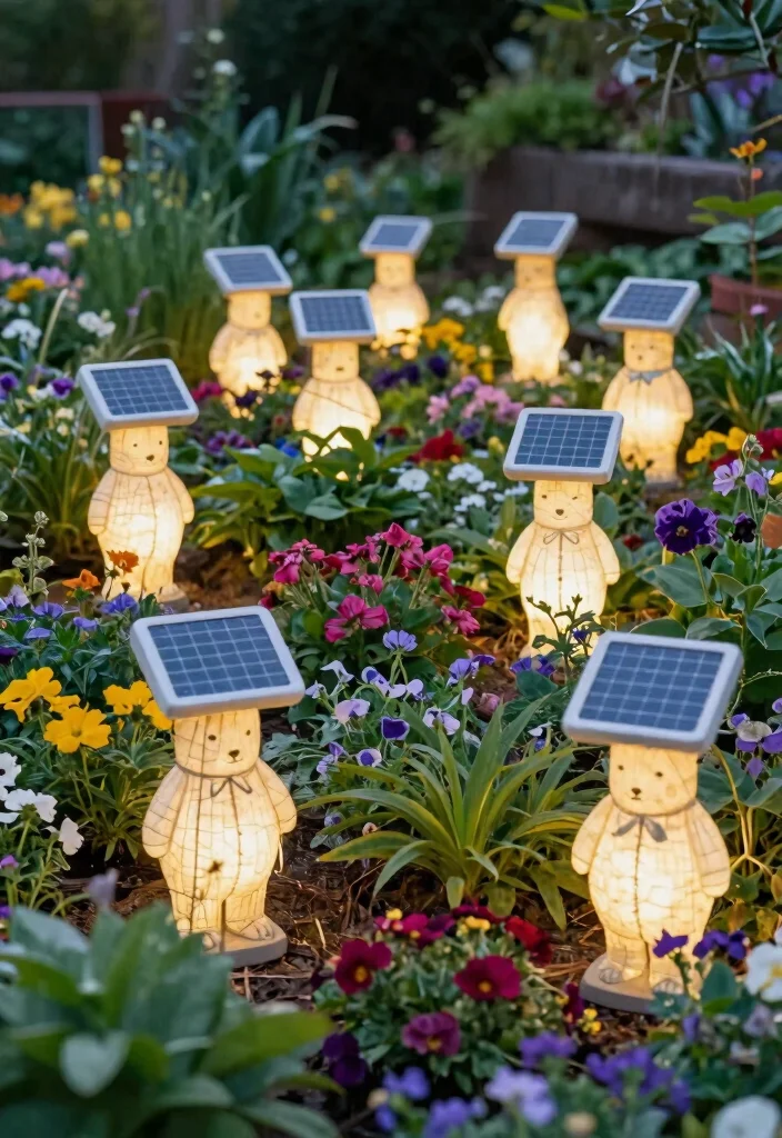 18 Solar Lights on Fence Ideas That Glow Beautifully - 18. Solar Decorative Figures for a Unique Appeal 1